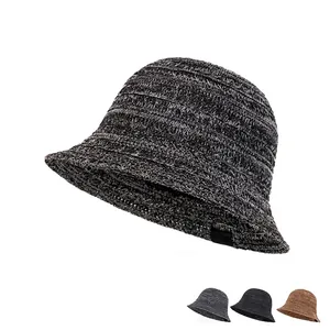 Cappello da pescatore estivo in maglia traspirante da donna con trama intrecciata mista