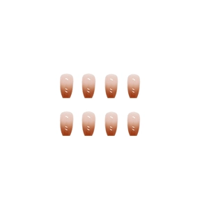 French minimalist ballerina nails with nude to orange-brown gradient finish