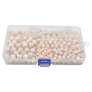 DIY Schima Superba wood bead set with storage box and elastic cord for jewelry making