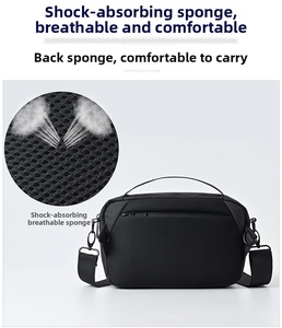 Breathable honeycomb mesh back panel with shock-absorbing sponge for men's chest bag