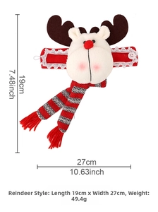 Embase de rideau renne de Noël en peluche avec dimensions 19x27cm et détails techniques