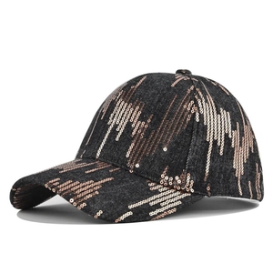 Fashion Sequin Denim Baseball Cap Sun Protection Adjustable Casual Outdoor Sport Hat For Women Men