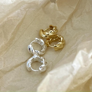 Twist Rope Hoop Earrings 925 Sterling Silver Geometric Minimalism High Polish Jewelry Women