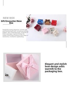 Square jewelry gift boxes with silk bows and sponge inserts in six elegant colors