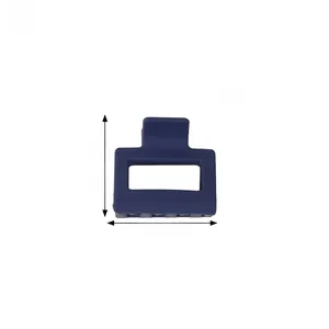 Deep blue matte square hair claw clip measuring 4cm 1.57in for elegant styling