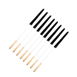 Set di 8 spazzole per pulizia lavatrice con manici lunghi in legno e setole nere in nylon