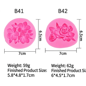 Moules en silicone fleur de gardénia rose pour bougies et savon artisanal, taille 7x6,5cm