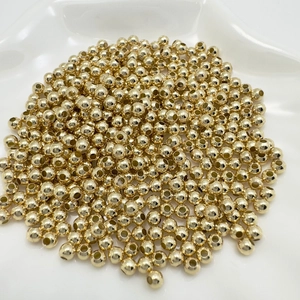 Perle tonde in rame dorato lucido per la creazione di gioielli e braccialetti fai-da-te