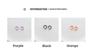 DIY jewelry connectors in purple black and orange matte lacquer finish rings