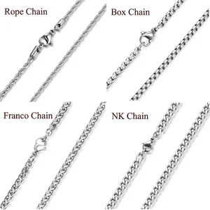 Stainless Steel Chain Necklace For Men Women Titanium Steel Keel Snake Box Rope Link Chains Minimalist Punk DIY Jewelry