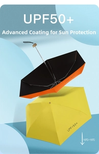 Detalle de sombrilla con revestimiento protector UPF50+ y efecto de enfriamiento de 15°C