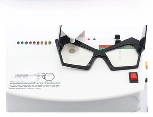 Detailed UV400 test showing cat eye polygonal frame blocking 315-380nm ultraviolet rays
