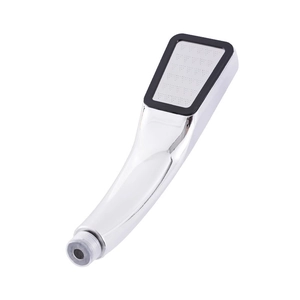 300-hole high pressure handheld shower head with chrome finish and black frame design