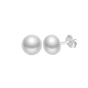 Macro detail of S925 sterling silver ball stud earring featuring professional polished finish