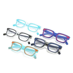 Montature per occhiali quadrati retrò color-block in cinque diverse varianti di colore