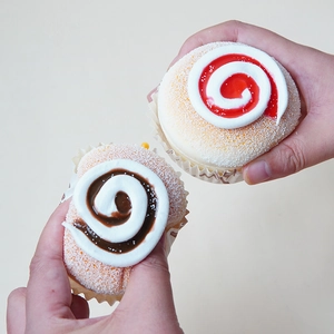 Jouet squishy rond en mousse PU à rebond lent en forme de pâtisserie réaliste en spirale