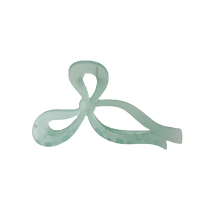 Light green matte acrylic butterfly hair claw clip with elegant translucent texture