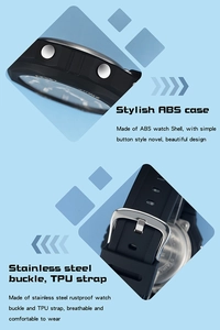 Detail view of stylish ABS case with stainless steel buckle and breathable TPU strap