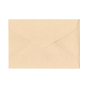 Elegant cream white envelope with cross-grain texture on high-quality linen paper