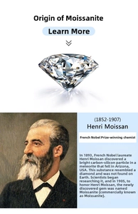 Detailed history of Moissanite gemstone discovery and Henri Moissan Nobel prize portrait