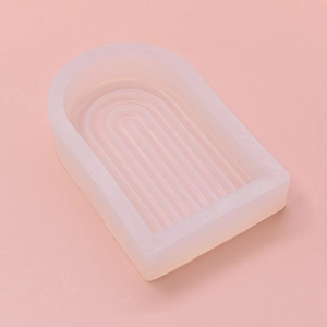 Moule silicone arche arc-en-ciel pour bougie aromatique DIY et plateau en plâtre