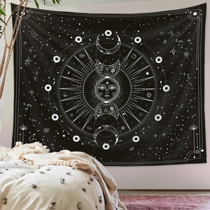 Bohemian celestial sun and moon astrology wall tapestry for bedroom decoration