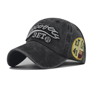 Retro Washed Cotton Baseball Cap Embroidered Distressed Adjustable Outdoor Casual Sports Sun Hat Unisex Adult