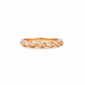 S925 Sterling Silver Twisted Infinity Ring For Women Champagne Gold Micro Pave Rhinestone Minimalist Fashion Finger Ring Jewelry