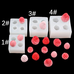 3D strawberry silicone molds for DIY resin candles and chocolate cake decorating