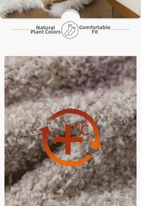 Close-up of soft coral fleece fabric texture on warm winter bear thermal socks