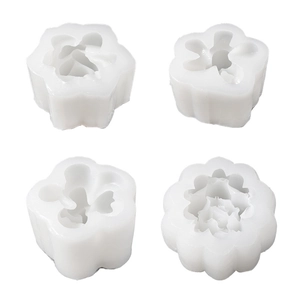 Set of 4 translucent succulent silicone molds for candle making and DIY baking crafts