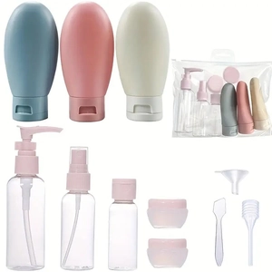 Botellas De Viaje Recargables Contenedores Portátiles De Silicona Y Plástico Para Cuidado De La Piel Artículos De Tocador