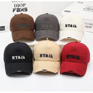 Collection of vintage baseball caps in six colors with high-quality embroidery detail