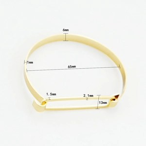 Tabella taglie dettagliata con diametro interno 65 mm e larghezza 6 mm del bracciale