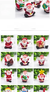 Size chart showing exact dimensions and weights for mini Christmas figurines