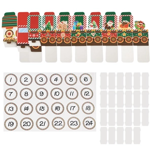 Christmas train advent calendar set with 24 numbered candy gift boxes and red green accents