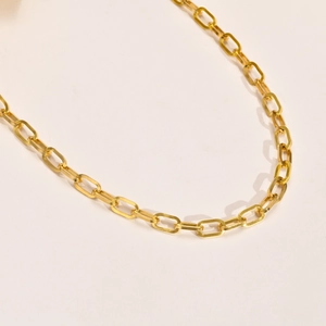 Chic 18k gold plated stainless steel chain necklace in a minimalist French style