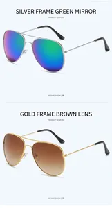 Detail view of aviator sunglasses with silver gradient and gold tinted lenses