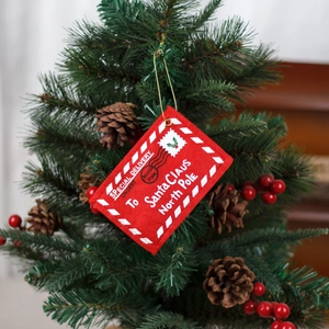 Christmas felt envelope ornament for tree with Special Delivery print for candies