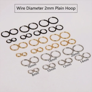 Minimalist 304 Stainless Steel Hoop Earrings For Men Women Gold Plated Circle Ear Buckle Fashion Hypoallergenic Jewelry