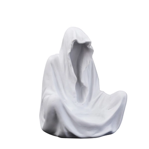 Porte-bougie fantôme sorcier en résine pour décoration de fête d'Halloween
