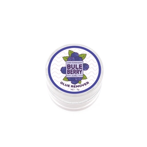 Blueberry scented lash extension glue remover 5g in a clear jar by Aromix brand