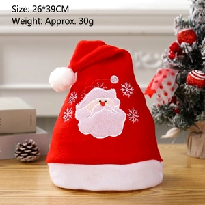 Christmas hat with Santa Claus embroidery and LED lights in 26x39cm size
