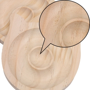 Natural pine wood display tray for jewelry with zoom-in detail of fine grain texture