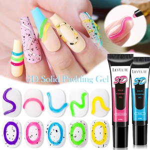 5D Solid Pudding Gel nail polish set in pitaya and blue colors for 3D nail art design