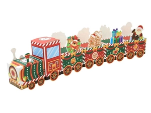 DIY Christmas advent calendar train gift boxes made of high-quality red and green paperboard