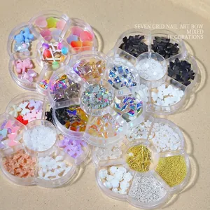 Mixed Nail Art Decorations Resin 3D Bows Aurora Bear Rhinestones Faux Artificial Pearls Manicure Charms DIY Design Accessories