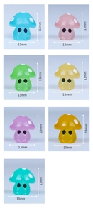 Miniature 13mm colorful resin mushroom figurines for micro landscape decoration
