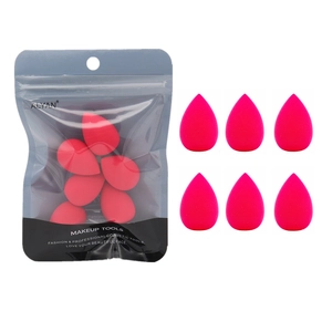 Mini esponjas de maquillaje rosas con forma de gota, bolsa profesional y textura suave