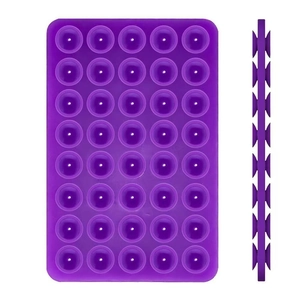 Detail of purple square silicone suction pad with double-sided anti-slip structure
